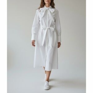 PETER DO Handkerchief Button Down Dress Off-White Size 38FR Medium NWT